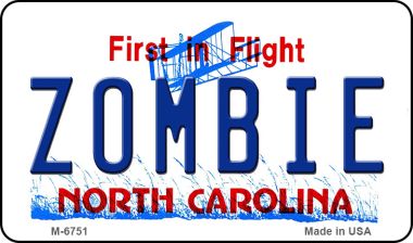 M-6751 3.5 x 2 in. Zombie North Carolina State License Plate Magnet