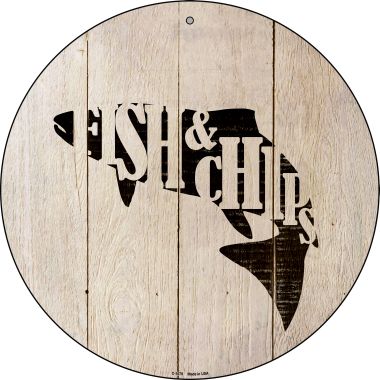 SMART BLONDE Fish Make Fish and Chips Novelty Metal Circular Sign C-1079