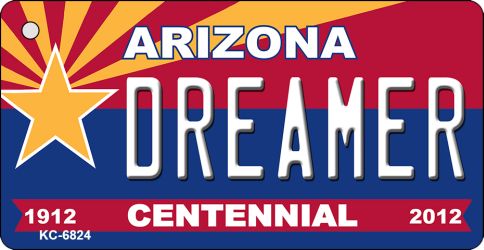 KC-6824 3.5 x 2 in. Dreamer Arizona Centennial State License Plate Key Chain