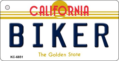 KC-6851 3.5 x 2 in. Biker California State License Plate Key Chain