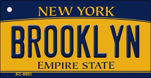 KC-8951 1.5 x 3 in. Brooklyn New York State License Plate Key Chain