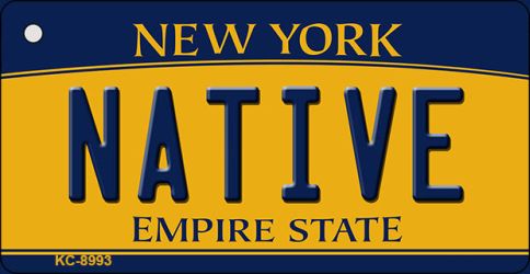 KC-8993 1.5 x 3 in. Native New York State License Plate Key Chain