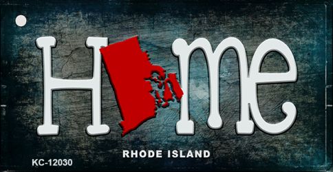 KC-12030 1.5 x 3 in. Rhode Island Home State Outline Novelty Key Chain