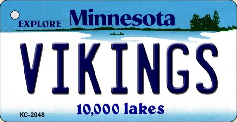 KC-2048 1.5 x 3 in. Vikings Minnesota State License Plate Key Chain