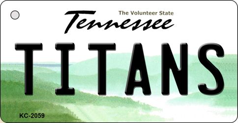 KC-2059 1.5 x 3 in. Titans Tennessee State License Plate Key Chain