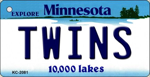 KC-2081 1.5 x 3 in. Twins Minnesota State License Plate Key Chain
