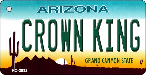 KC-2892 3.5 x 2 in. Crown King Arizona State License Plate Key Chain