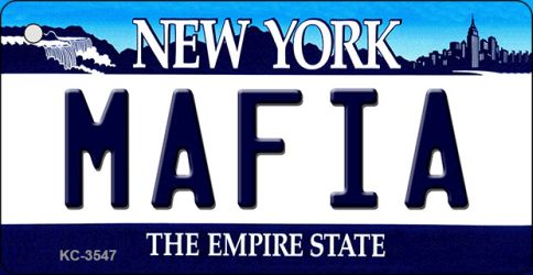 1.5 x 3 in. Mafia New York State License Plate Key Chain