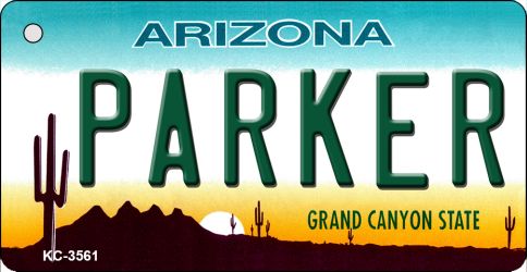 KC-3561 3.5 x 2 in. Parker Arizona State License Plate Key Chain