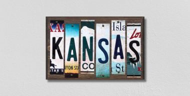 WS-167 6 x 1.5 in. Kansas License Plate Strips Novelty Wood Sign -  Smart Blonde