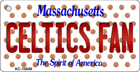 KC-10849 1.5 x 3 in. Celtics Fan Massachusetts State License Plate Key Chain