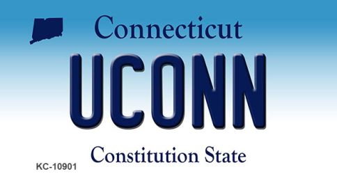 KC-10901 1.5 x 3 in. Uconn Connecticut State License Plate Key Chain