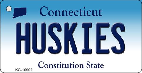 KC-10902 1.5 x 3 in. Huskies Connecticut State License Plate Key Chain