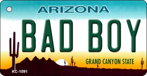 KC-1091 3.5 x 2 in. Bad Boy Arizona State License Plate Key Chain