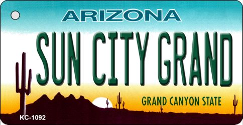 SMART BLONDE Sun City Grand Arizona State License Plate Tag Key Chain KC-1092