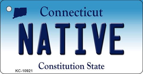 KC-10921 1.5 x 3 in. Native Connecticut State License Plate Key Chain