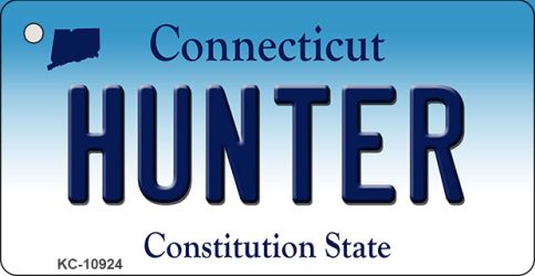 KC-10924 1.5 x 3 in. Hunter Connecticut State License Plate Key Chain
