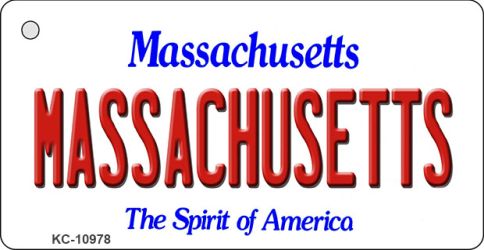 KC-10978 1.5 x 3 in. Massachusetts State License Plate Key Chain