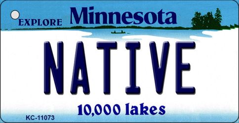 KC-11073 1.5 x 3 in. Native Minnesota State License Plate Novelty Key Chain