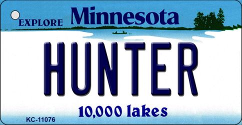 KC-11076 1.5 x 3 in. Hunter Minnesota State License Plate Novelty Key Chain