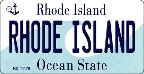 KC-11179 1.5 x 3 in. Rhode Island License Plate Novelty Key Chain