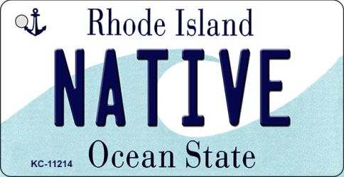 KC-11214 1.5 x 3 in. Native Rhode Island License Plate Novelty Key Chain
