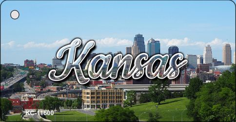KC-11600 1.5 x 3 in. Kansas Downtown Skyline Key Chain
