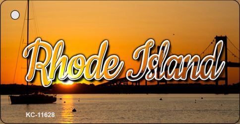 KC-11628 1.5 x 3 in. Rhode Island River Sunset Key Chain