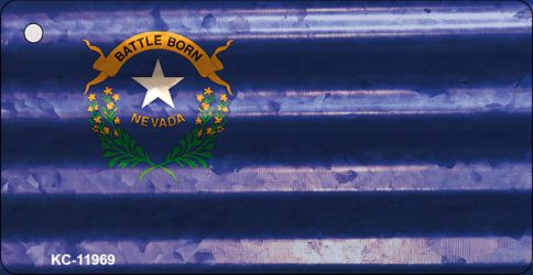 KC-11969 1.5 x 3 in. Nevada Corrugated Flag Novelty Key Chain