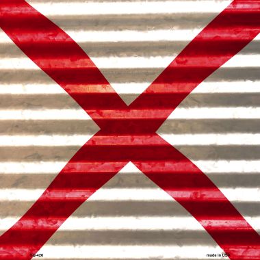 SQ-426 12 x 12 in. Alabama Flag Corrugated Effect Novelty Square Sign
