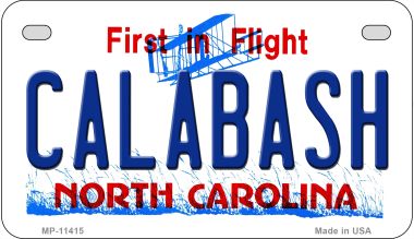 Calabash North Carolina Novelty Metal Motorcycle Plate MP-11415