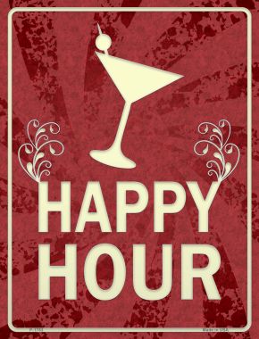 P-1783 9 x 12 in. Happy Hour Novelty Parking Sign