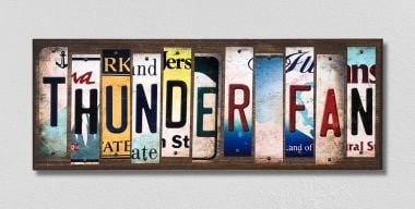 WS-366 6 x 1.5 in. Thunder Fan License Plate Strips Novelty Wood Sign