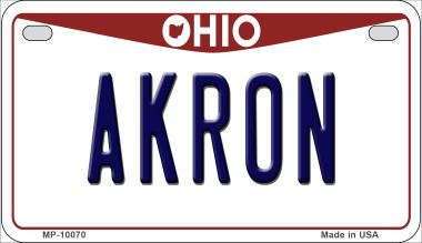 Akron Ohio Novelty Metal Motorcycle Plate MP-10070