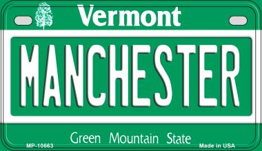 Manchester Vermont Novelty Metal Motorcycle Plate MP-10663