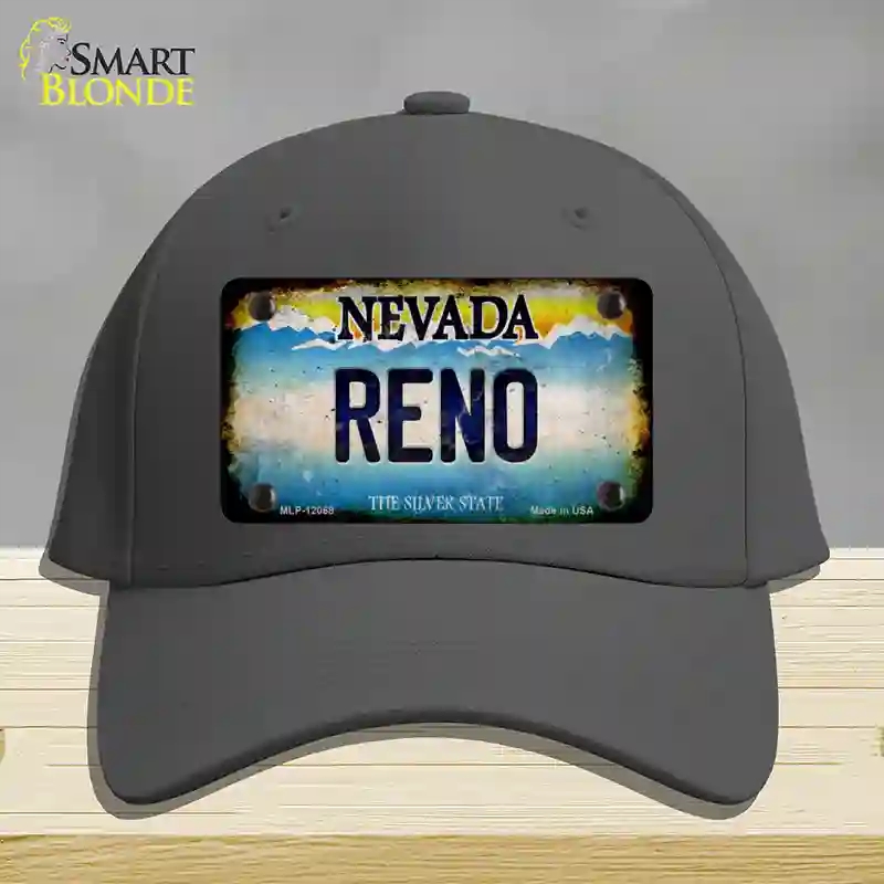 HAT04-MLP-12068 Nevada Reno Novelty License Plate Hat, Cotton - Charcoal
