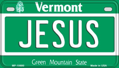 Jesus Vermont Novelty Metal Motorcycle Plate MP-10680