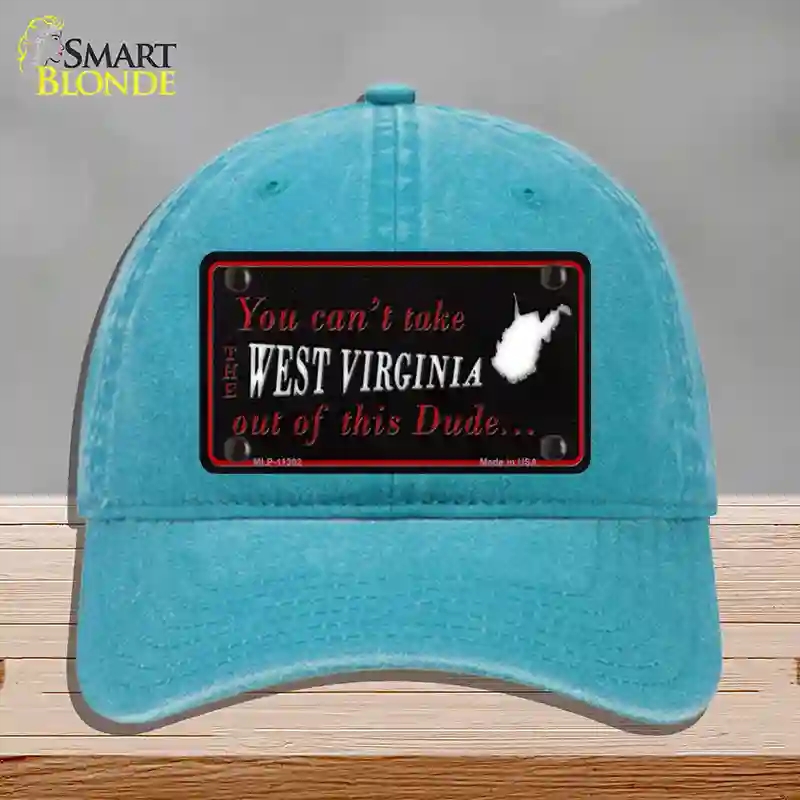 HAT10-MLP-11302 West Virginia Dude Novelty License Plate Hat, Unconstructed Cotton - Lake Blue