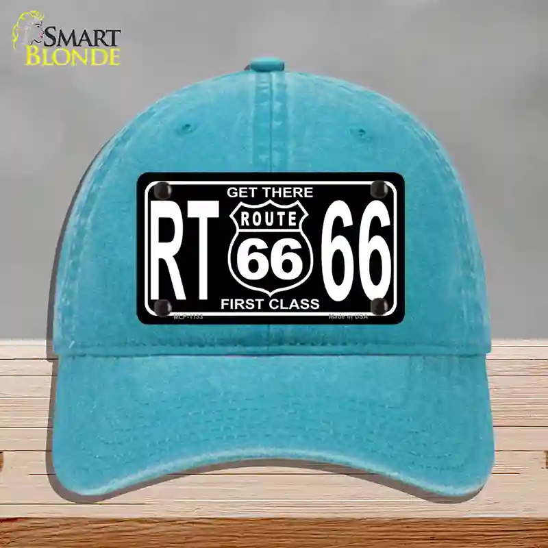 HAT10-MLP-1133 Get There 1st Class Novelty License Plate Hat, Unconstructed Cotton - Lake Blue