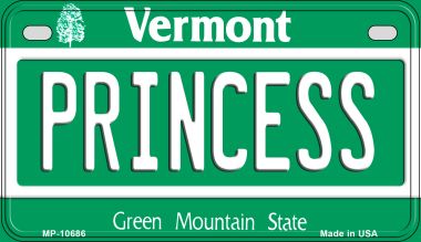 Princess Vermont Novelty Metal Motorcycle Plate MP-10686