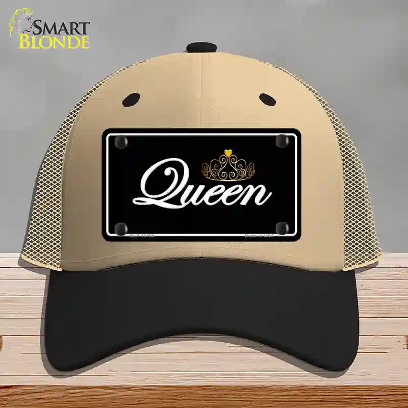 HAT02-MLP-11766 Queen Novelty License Plate Hat, Mesh - Khaki & Black