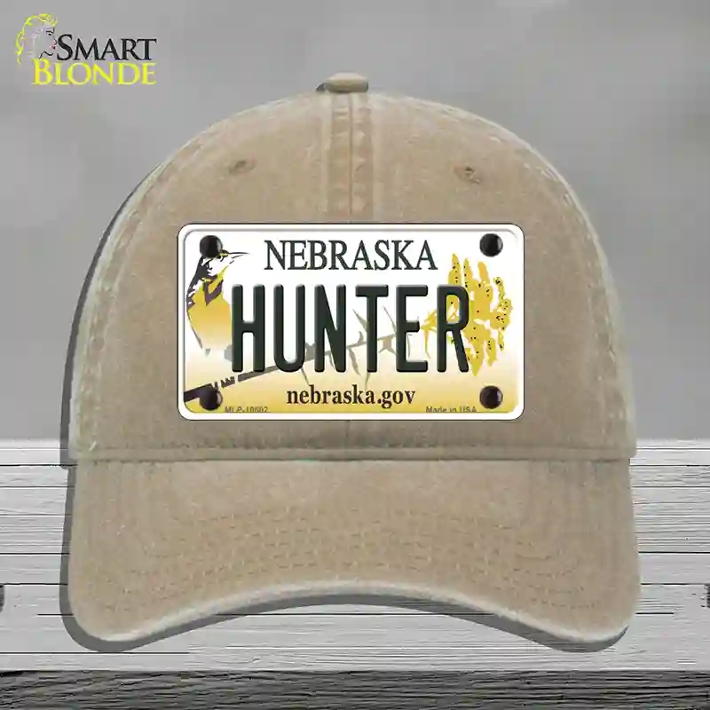 HAT09-MLP-10602 Hunter Nebraska Novelty License Plate Hat, Unconstructed Cotton - Khaki