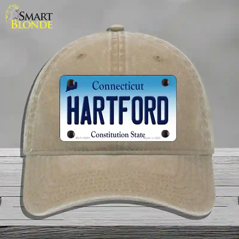 HAT09-MLP-10891 Hartford Connecticut Novelty License Plate Hat, Unconstructed Cotton - Khaki
