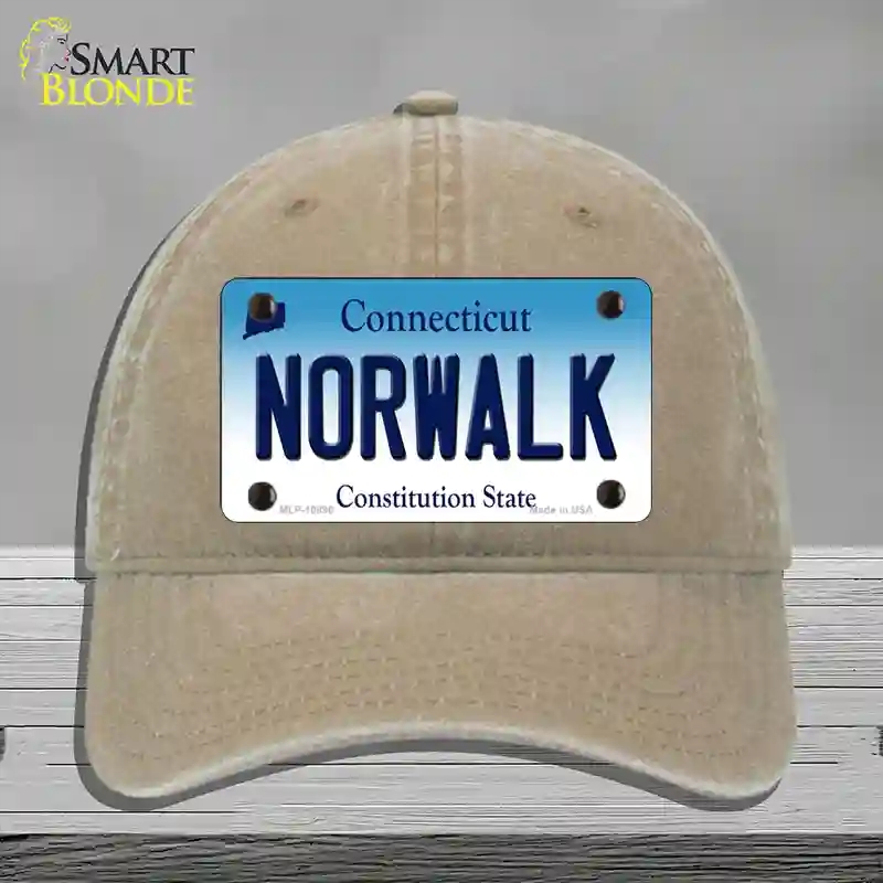 HAT09-MLP-10896 Norwalk Connecticut Novelty License Plate Hat, Unconstructed Cotton - Khaki