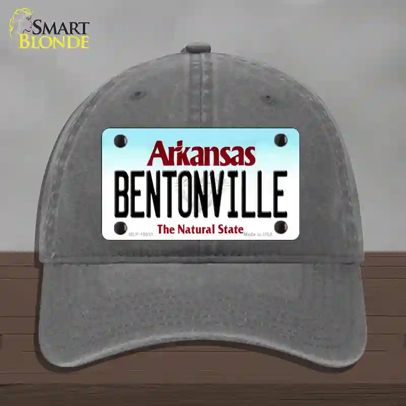 HAT08-MLP-10031 Bentonville Arkansas Novelty License Plate Hat, Unconstructed Cotton - Charcoal