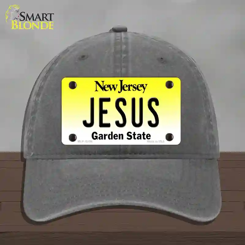 HAT08-MLP-10166 Jesus   Jersey Novelty License Plate Hat, Unconstructed Cotton - Charcoal