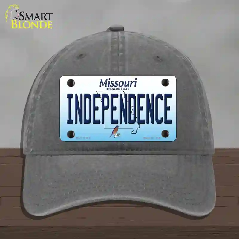 HAT08-MLP-10244 Independence Missouri Novelty License Plate Hat, Unconstructed Cotton - Charcoal