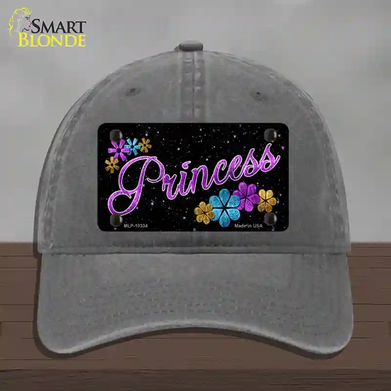 HAT08-MLP-10334 Princess Glitter Novelty License Plate Hat, Unconstructed Cotton - Charcoal