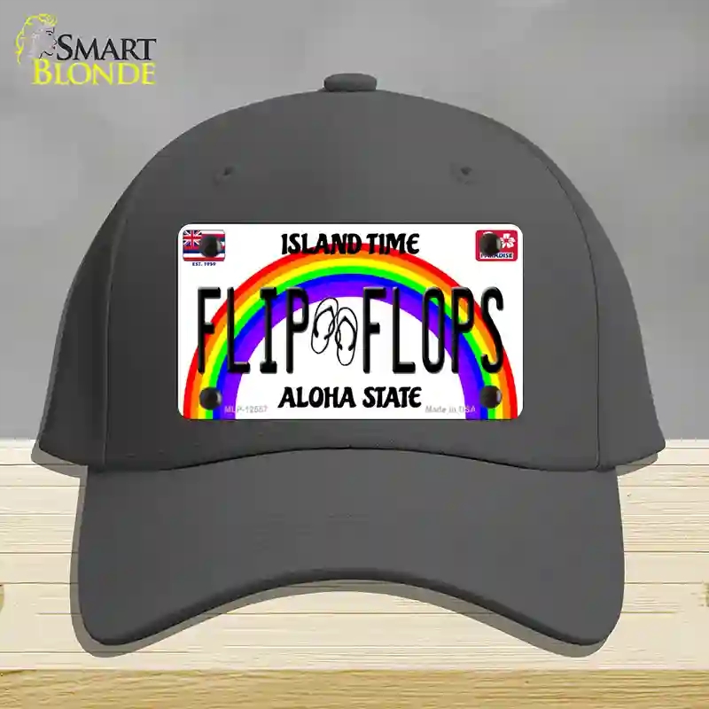 HAT04-MLP-12557 Flip Flops Hawaii Novelty License Plate Hat, Cotton - Charcoal