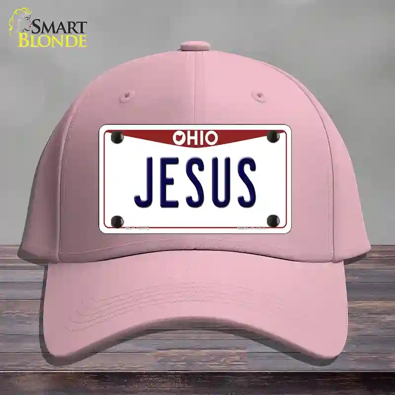 HAT05-MLP-10085 Jesus Ohio Novelty License Plate Hat, Cotton - Pink
